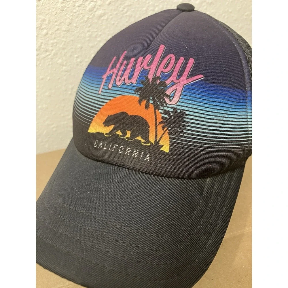 HURLEY Hat Destination CALIFORNIA Womens Snapback Trucker‎ Cap Foam Mesh